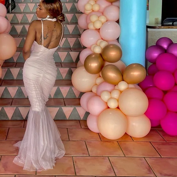 Nude Mermaid Prom Gown - Picture 3 of 3